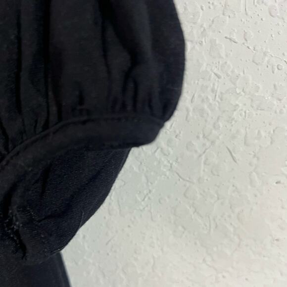 Vince Faux Wrap Shift Dress Women's Size S Black Dolman 3/4 Sleeve - Picture 5 of 7